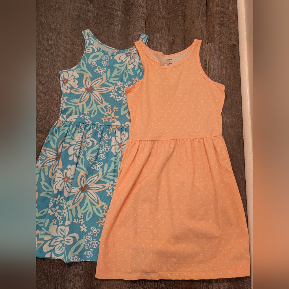 Floral and Polka Dot Kids Dresses Set